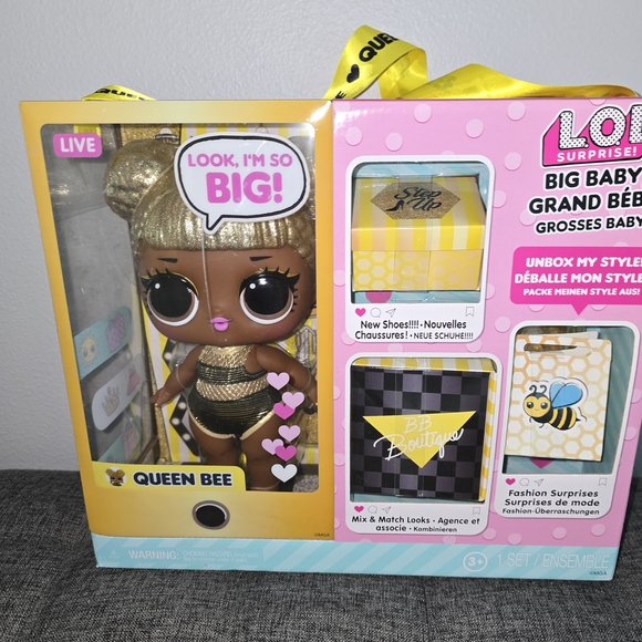 L.O.L. Surprise! O.M.G. Royal Bee Fashion Doll with 20  L.O.L. Surprise! Queen Bee Big Baby Doll - Gold and Black Rare